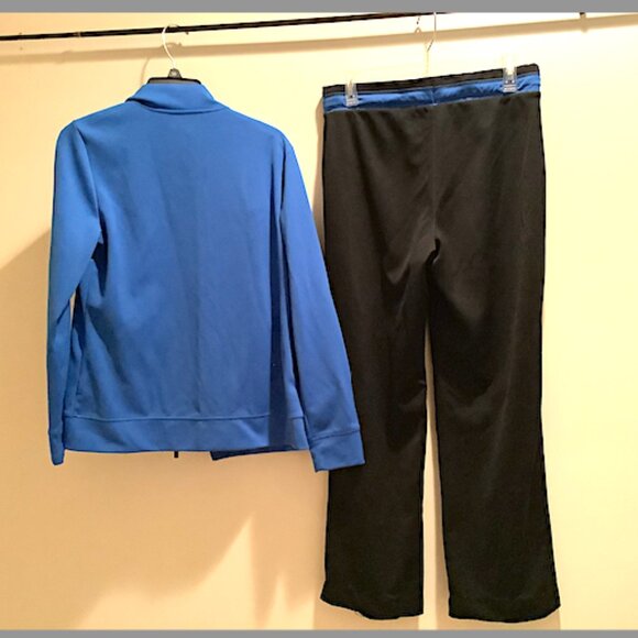 Kim Rogers:  Black and royal blue 2-piece sweat suit, Size M, New without tags - Picture 2 of 10